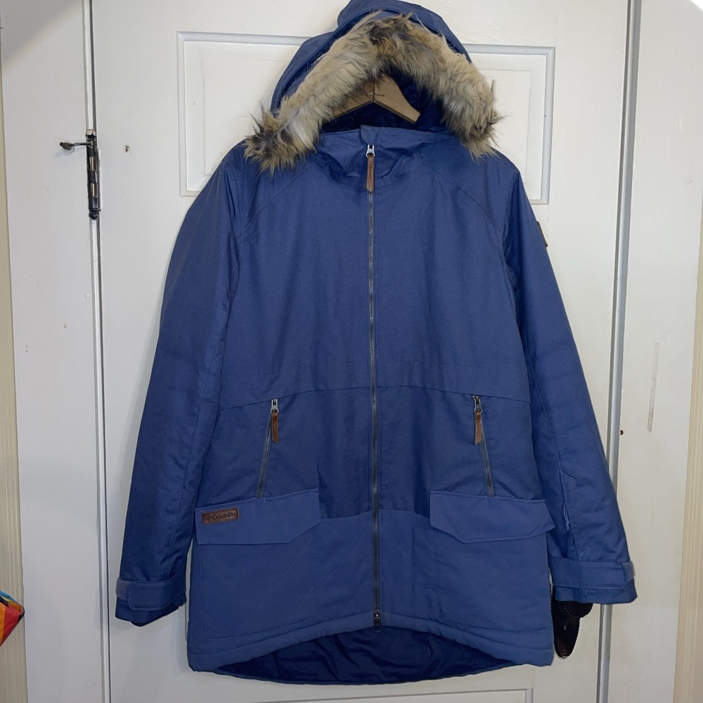 Columbia Sportswear‎ Company Omniheat Large Womens Blue Versatile Coat Snowskirt
